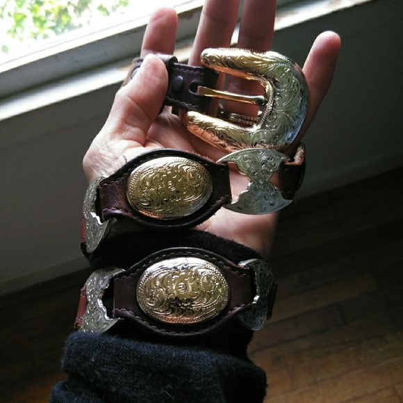 Accessories - Brown leather vintage women's belt